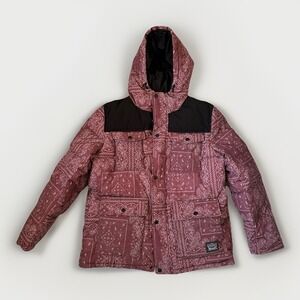 Levis Bandana Paisley Quilt Puffer Mens Large Winter Jacket